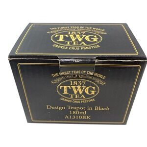 New‎ TWG Tea Design Teapot in Black 180ml Silver Accents With Box A1310BK